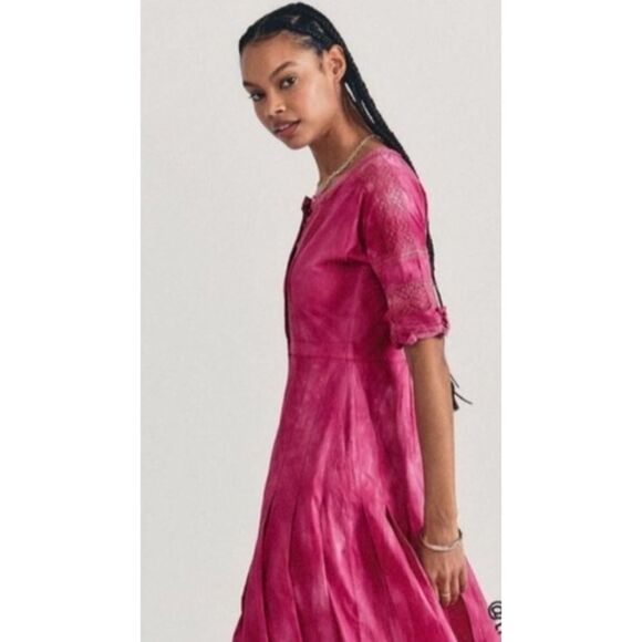 LoveShackFancy Edie Lace Short Sleeve Shirt Dress, NWT, Size XS - Picture 13 of 15